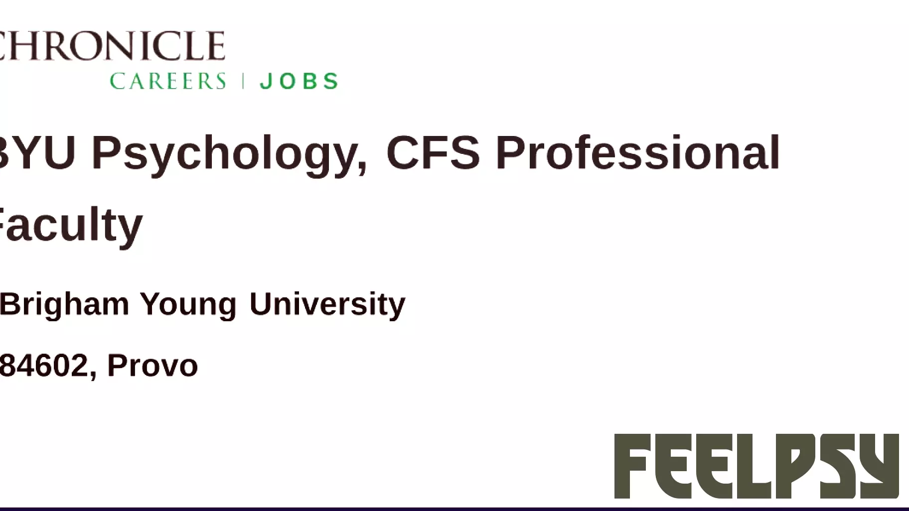BYU Department of Psychology Seeks Faculty for Fall 2026